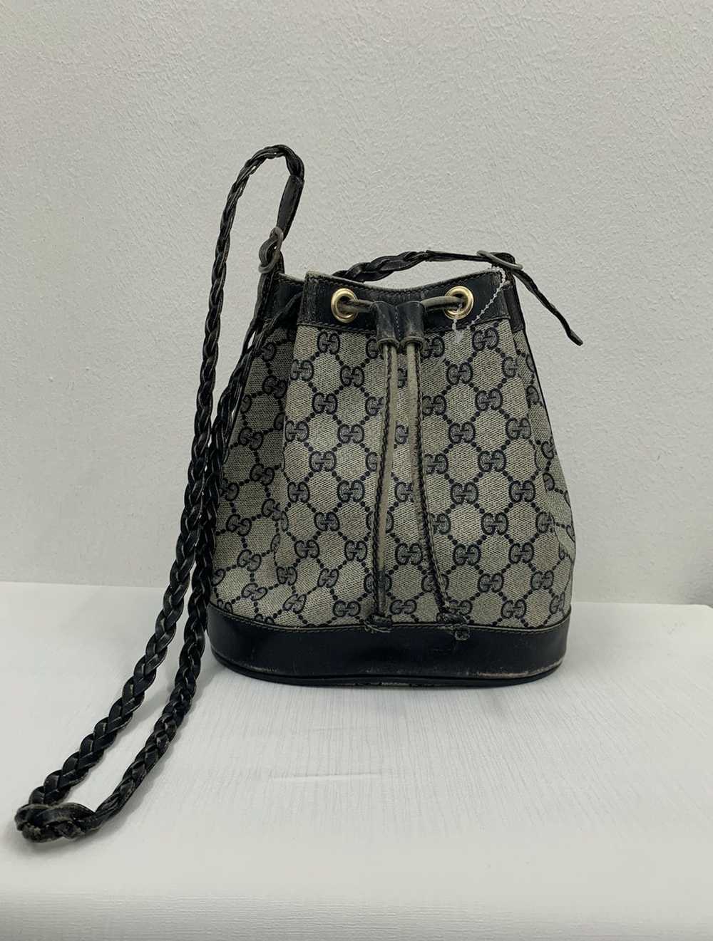 Gucci Vintage GUCCI monogram double GG Bucket Bag - image 1