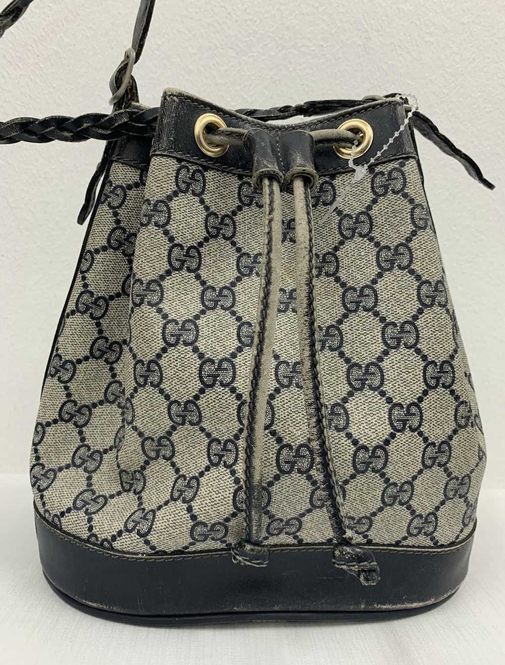 Gucci Vintage GUCCI monogram double GG Bucket Bag - image 3