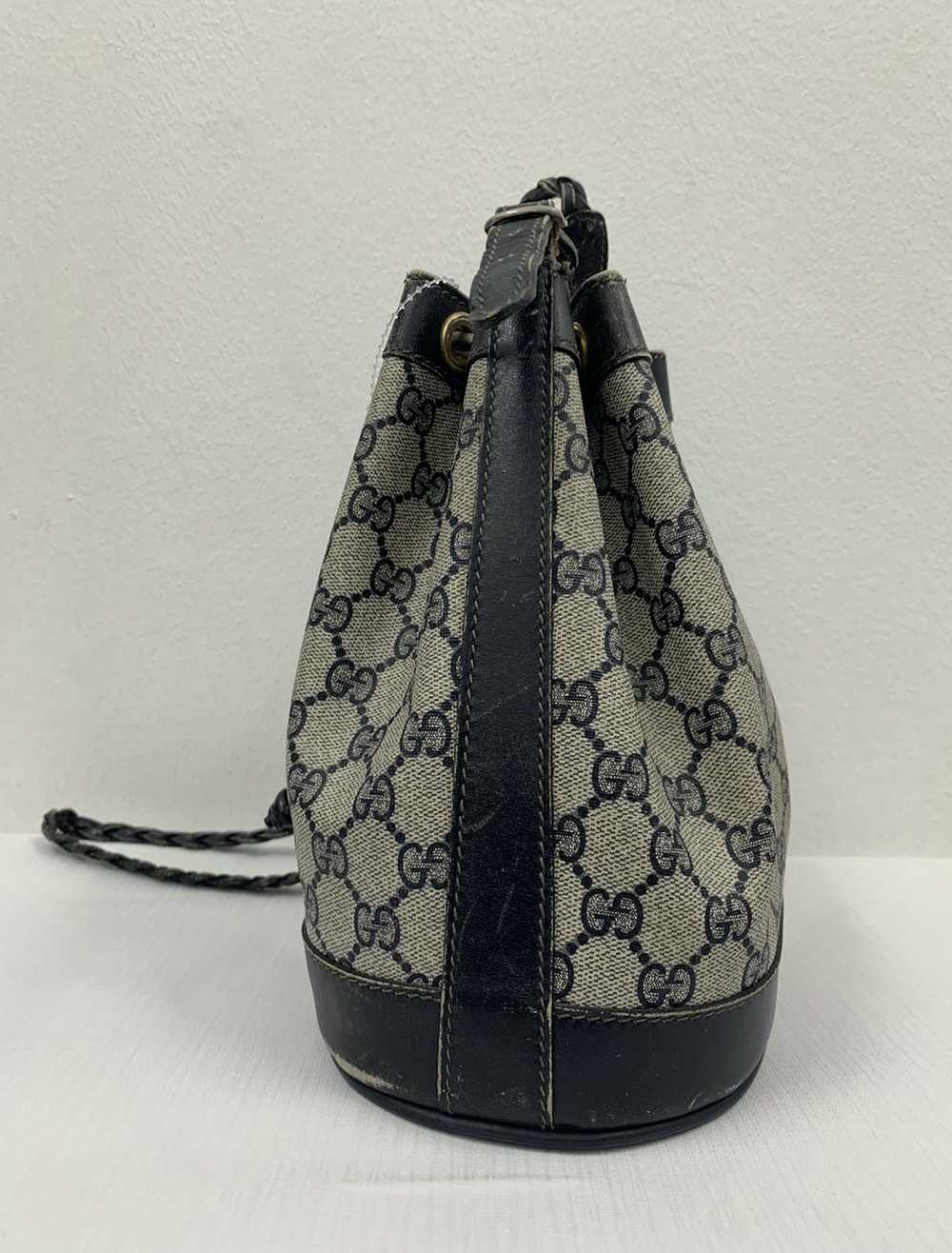 Gucci Vintage GUCCI monogram double GG Bucket Bag - image 5