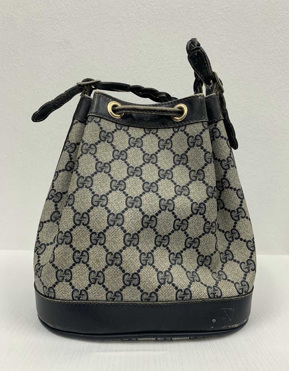 Gucci Vintage GUCCI monogram double GG Bucket Bag - image 6