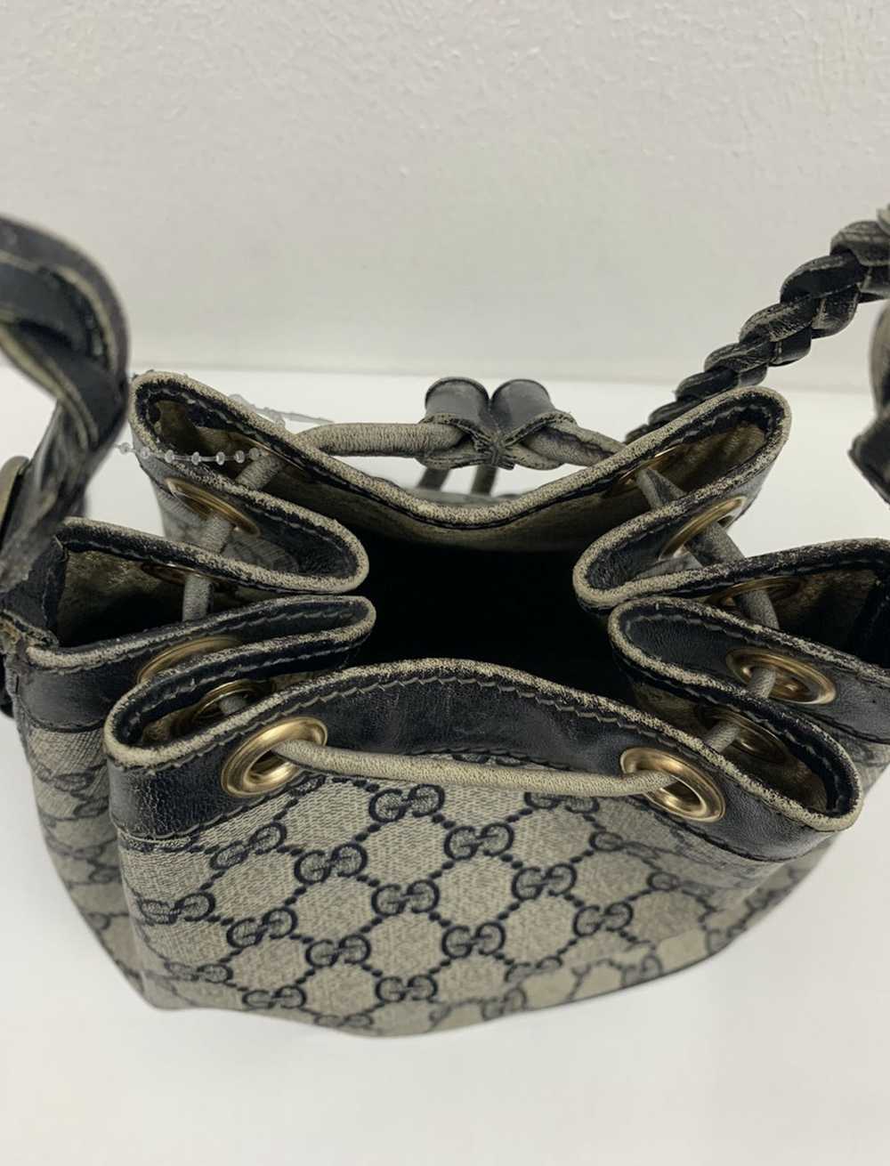 Gucci Vintage GUCCI monogram double GG Bucket Bag - image 7