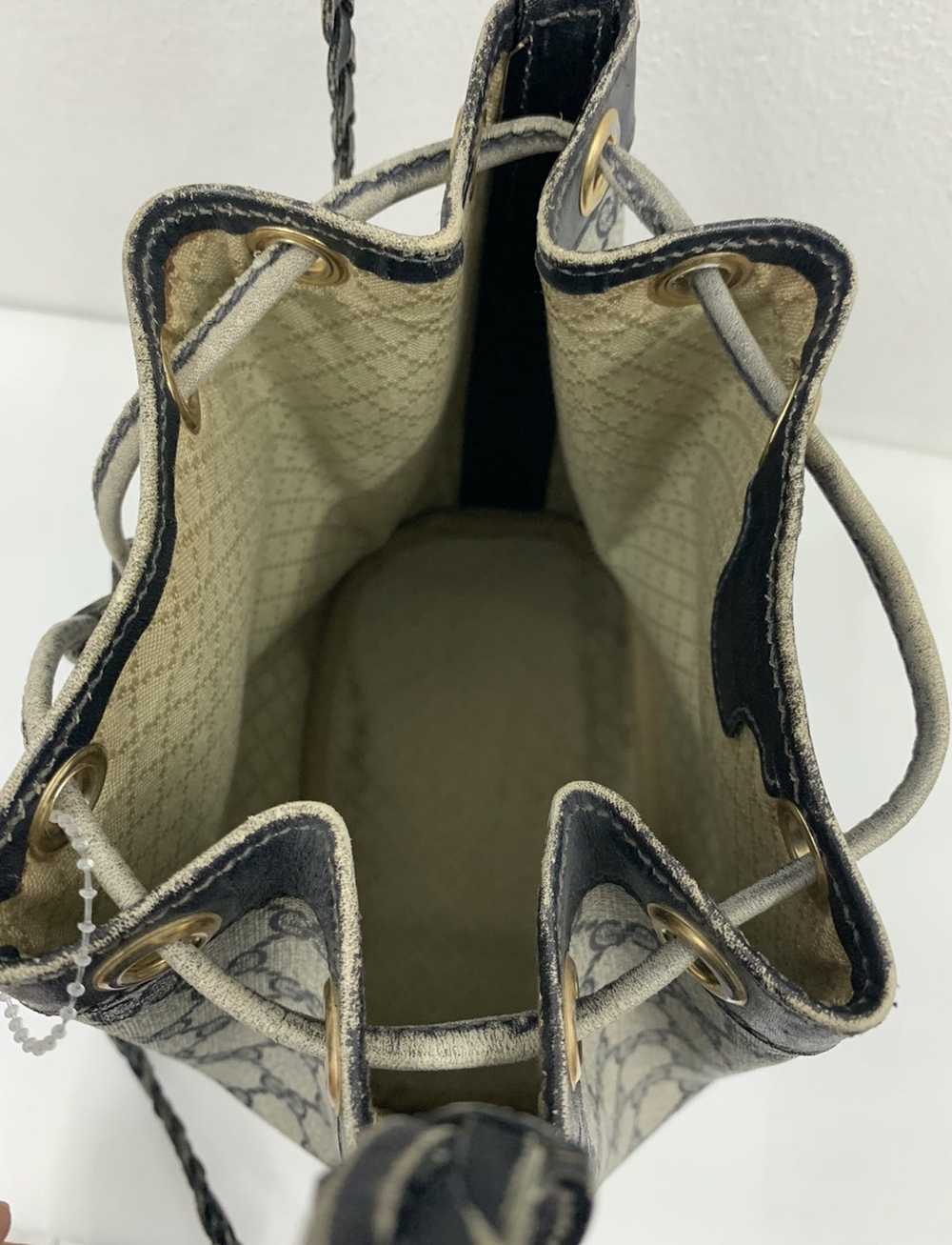 Gucci Vintage GUCCI monogram double GG Bucket Bag - image 9