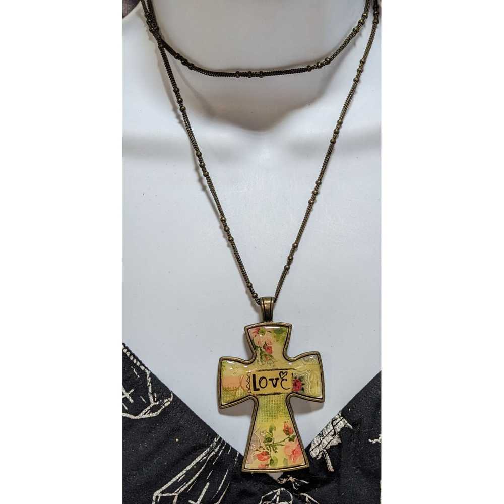 Other Cottagecore Floral Love Cross Necklace - image 6