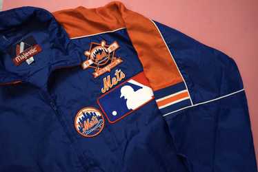 New York Mets Blue/Black Game Used Majestic Bullpen Cage Jacket- XXL- With selling COA