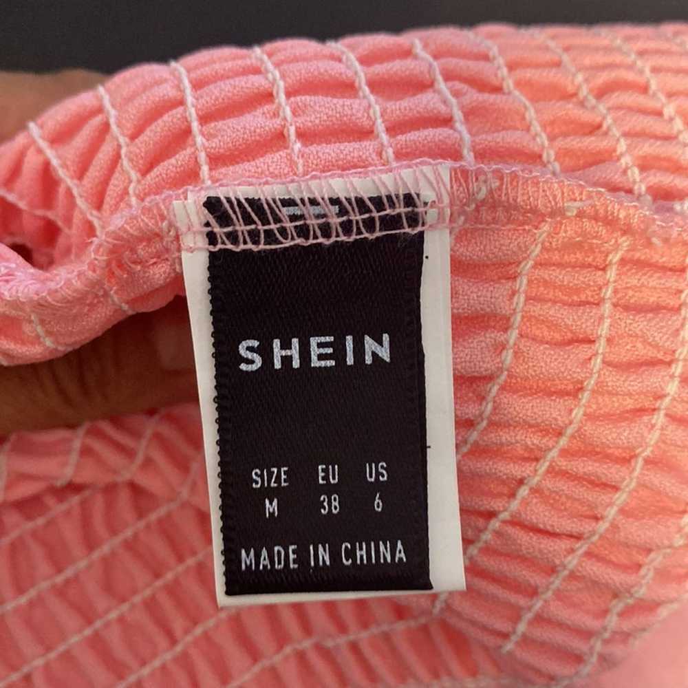 Shein Shein pink polka dot sheer sleeve Crop top … - image 7