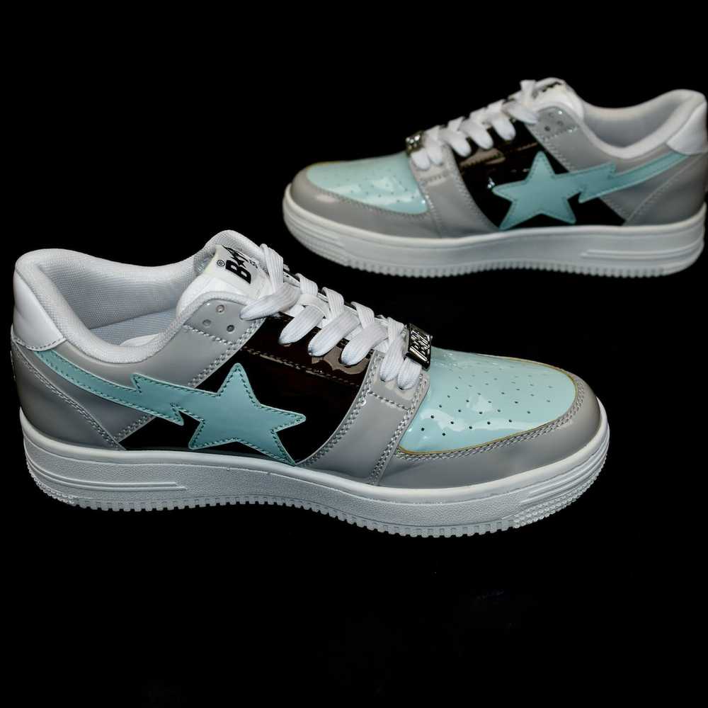 Bape Bapesta Low Patent Leather 'Tiffany' Blue/Gr… - image 4