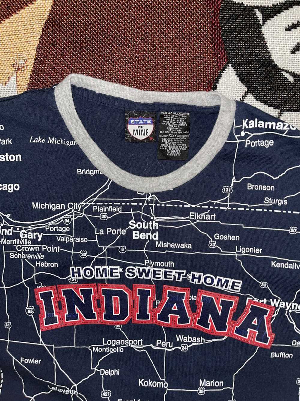 Vintage Vintage 90s Indiana Map AOP Tshirt - image 2