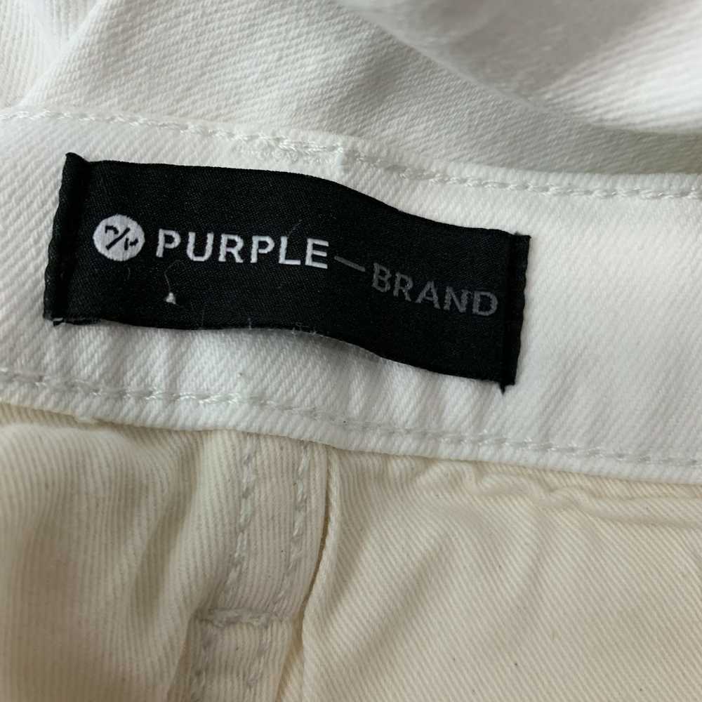 Purple Brand White Cotton Lycra Button Fly Jeans - image 5