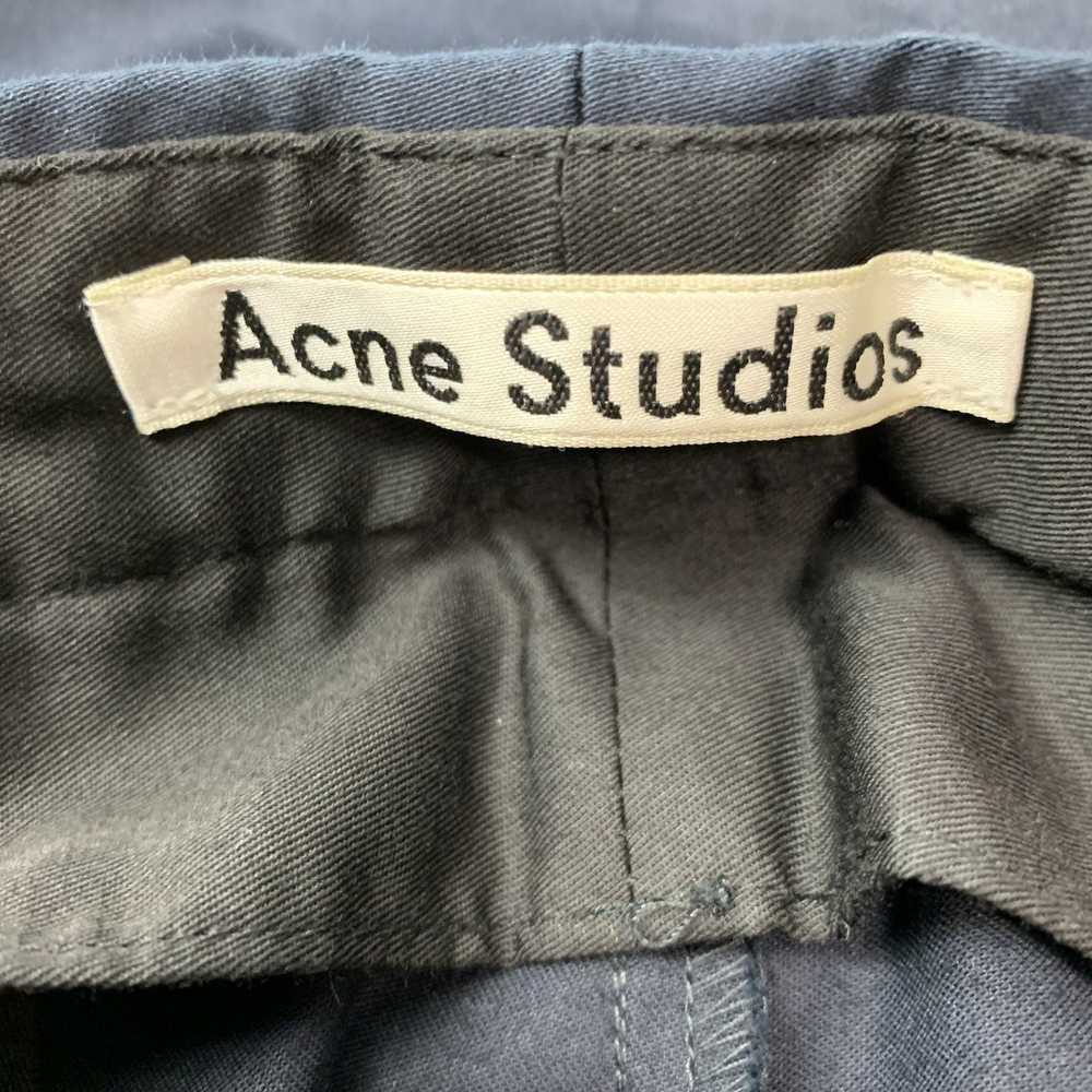Acne Studios Navy Cotton Elastane Flat Front Casu… - image 3