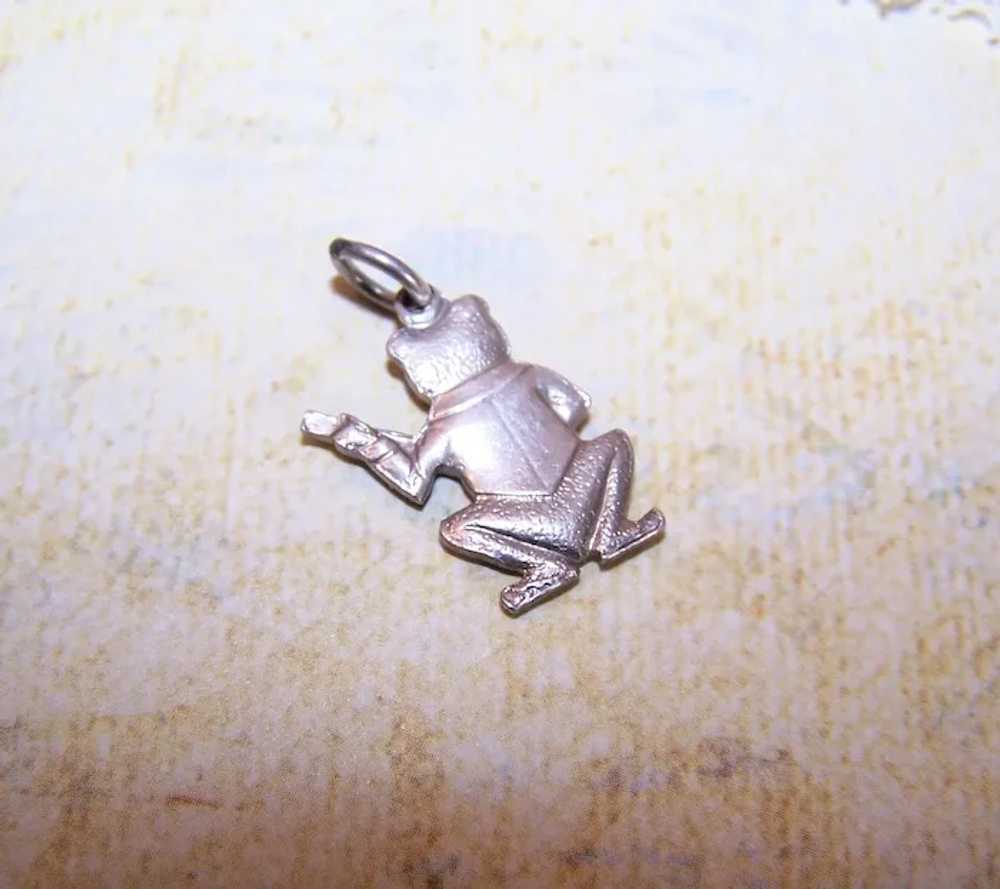 Silverplate Double Sided Charm - Frog Playing a B… - image 6