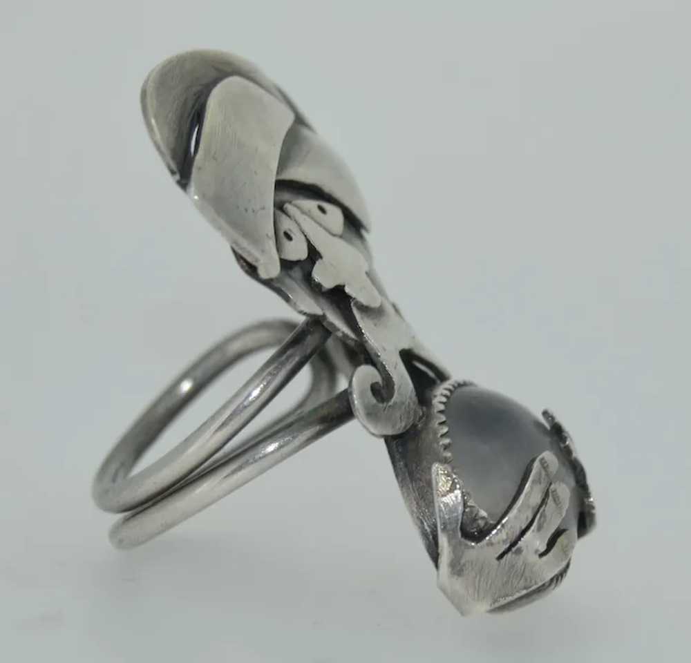 Sterling Silver Genie & Crystal Ball Ring - image 4