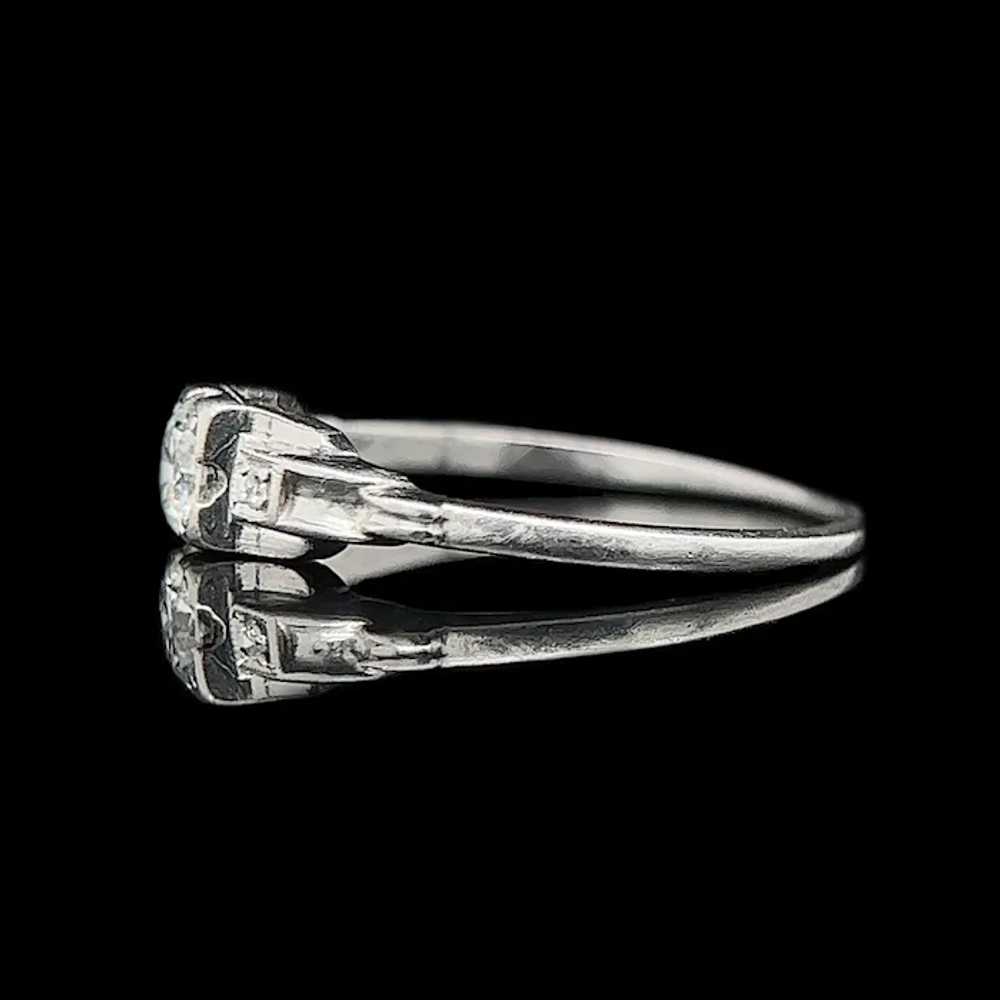 .35ct. Diamond & Platinum Vintage Engagement - Fa… - image 3