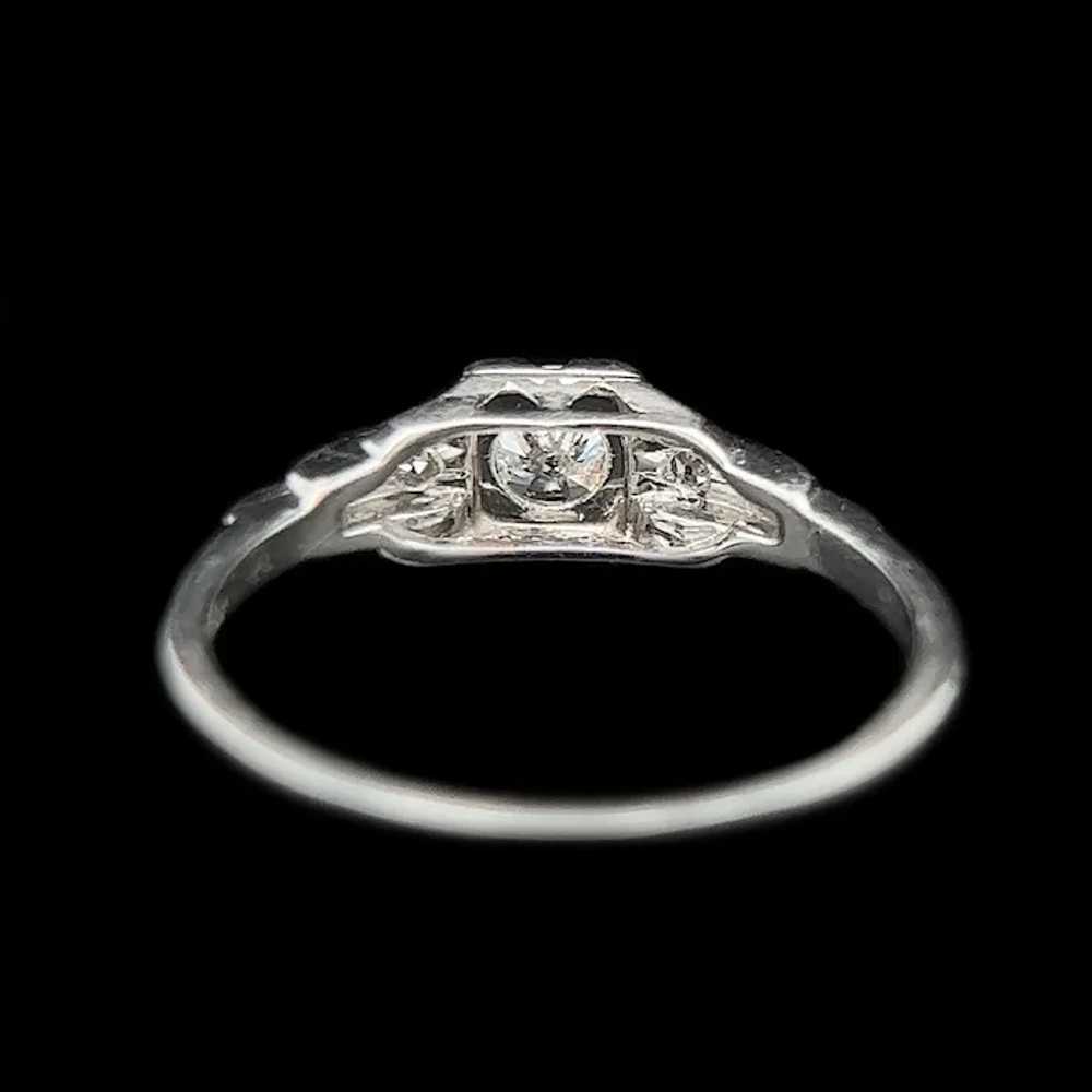 .35ct. Diamond & Platinum Vintage Engagement - Fa… - image 4