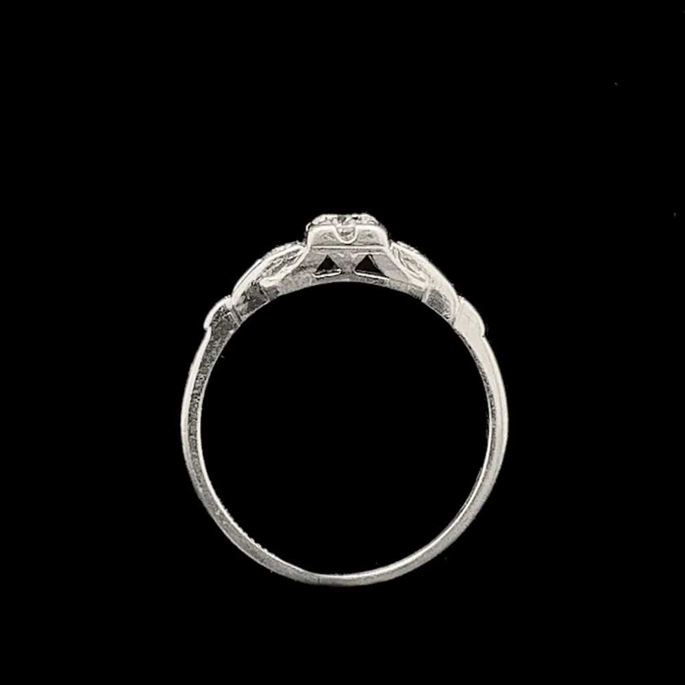 .35ct. Diamond & Platinum Vintage Engagement - Fa… - image 5