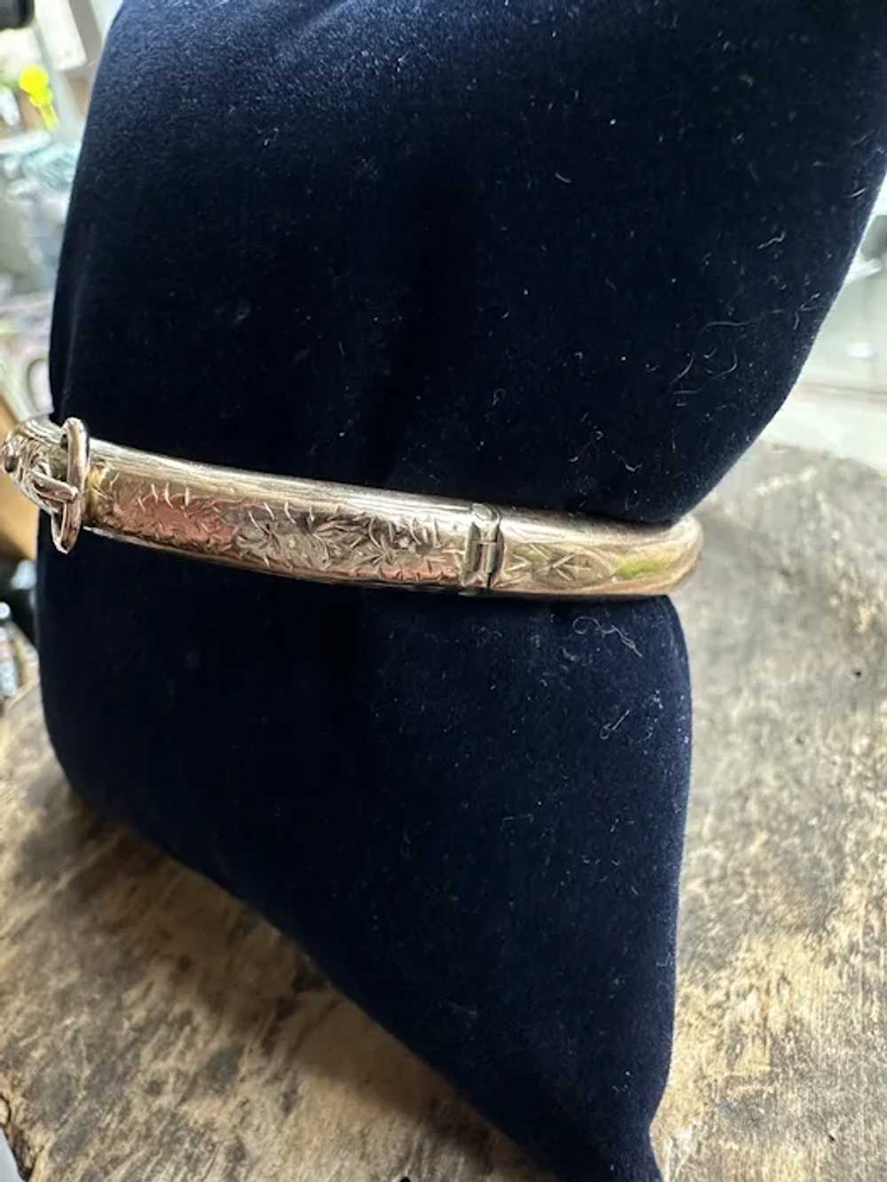 9K Rose Gold Edwardian Belt Buckle Bangle Bracelet - image 4