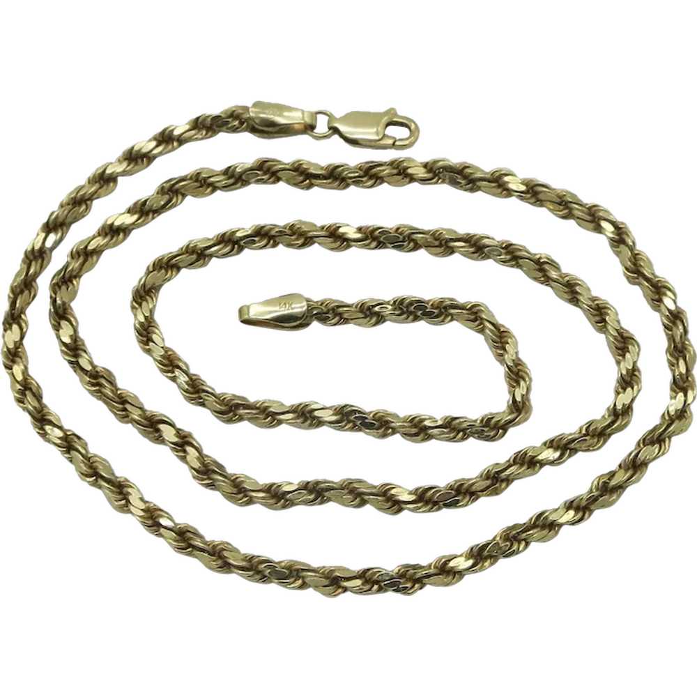 14K Yellow Gold Rope Chain 18" Necklace 5.4G - image 1