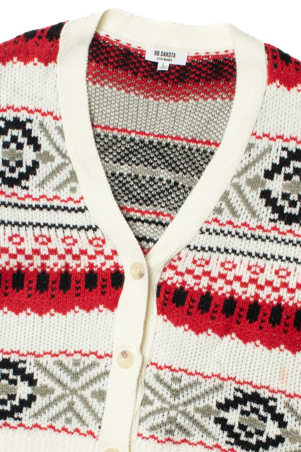 BB Dakota Geometric Pattern Cardigan Sweater - image 3