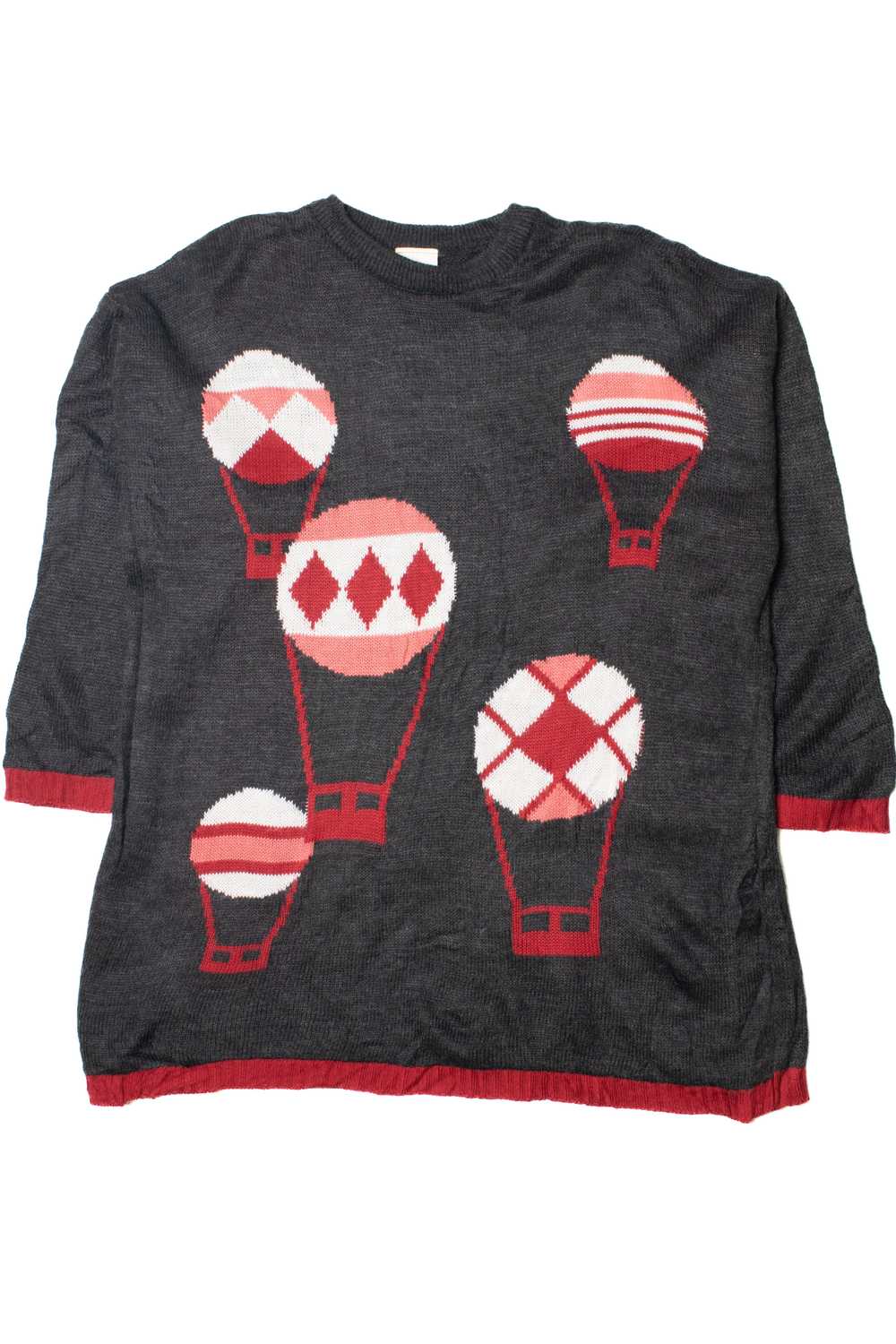 Vintage Hot Air Balloon 80s Sweater - image 1