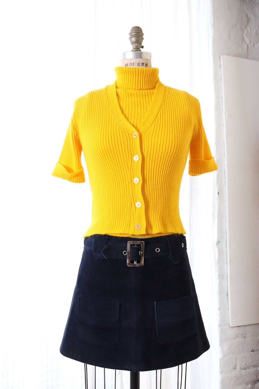 Sunshine Yellow Ribbed Twinset S/M - image 3