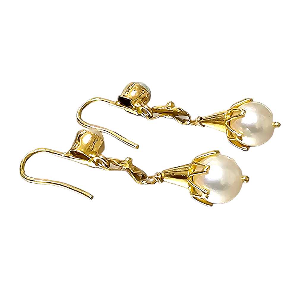 Bespoke Bespoke Vintage Cultured Pearl Drop Earri… - image 5