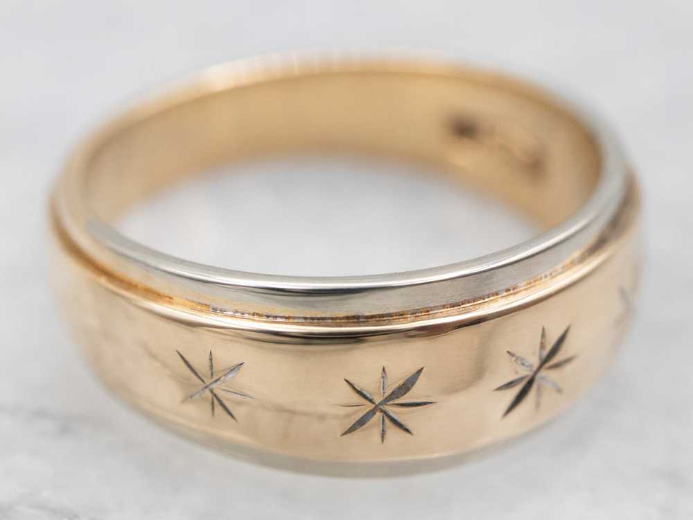 Two Tone Band With Etched Star Details - image 1