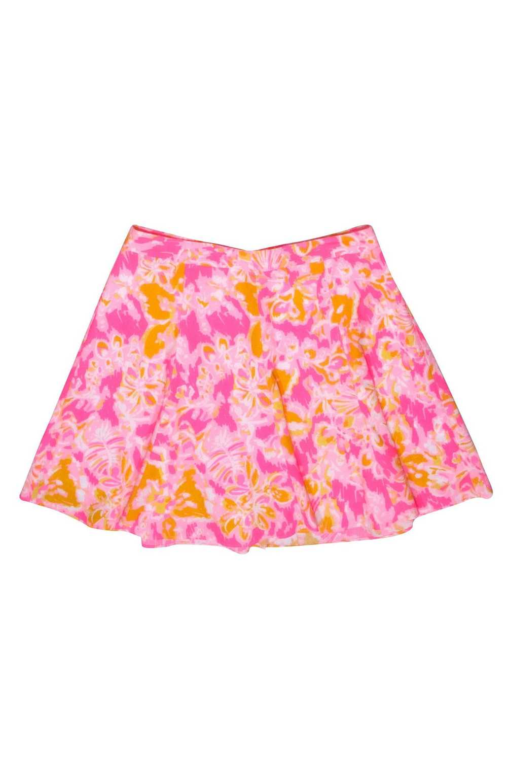 Lilly Pulitzer - Pink & Yellow Floral Print Circl… - image 1