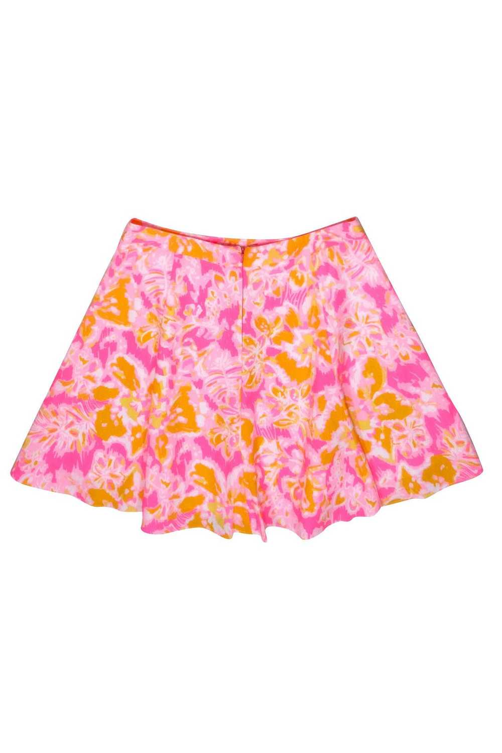 Lilly Pulitzer - Pink & Yellow Floral Print Circl… - image 2