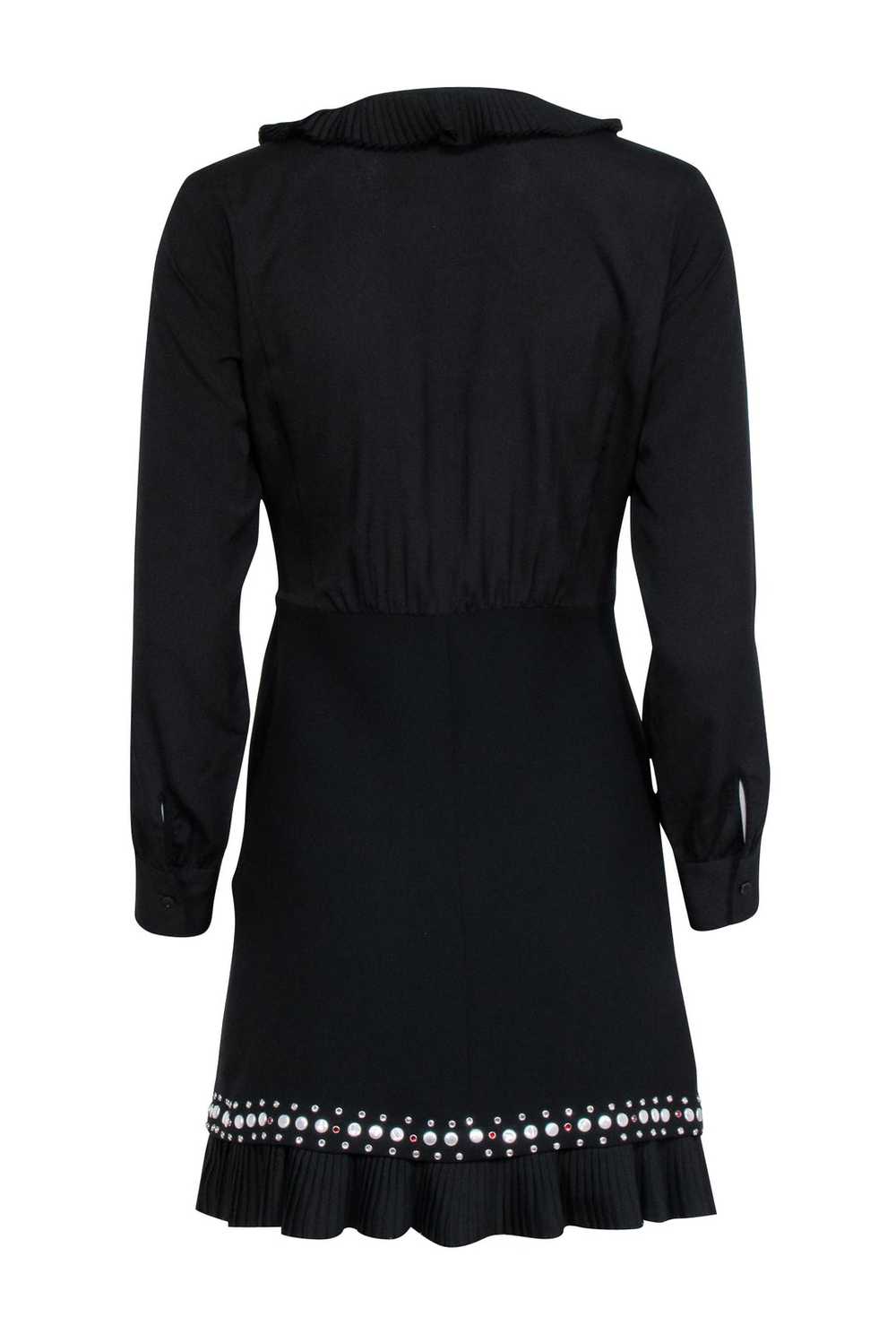 Sandro - Black Long Sleeve Embellished Dress w/ R… - image 3