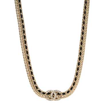 chanel black crystal necklace vintage