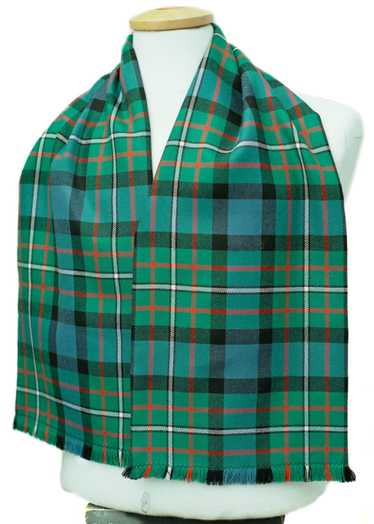 Green Paisley Tartan Plaid Wool Dress Scarf - image 1