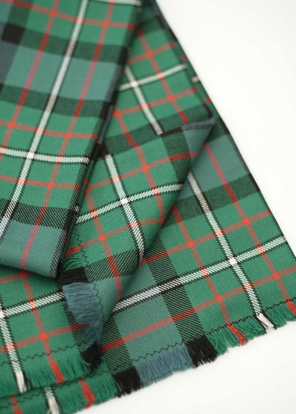 Green Paisley Tartan Plaid Wool Dress Scarf - image 2