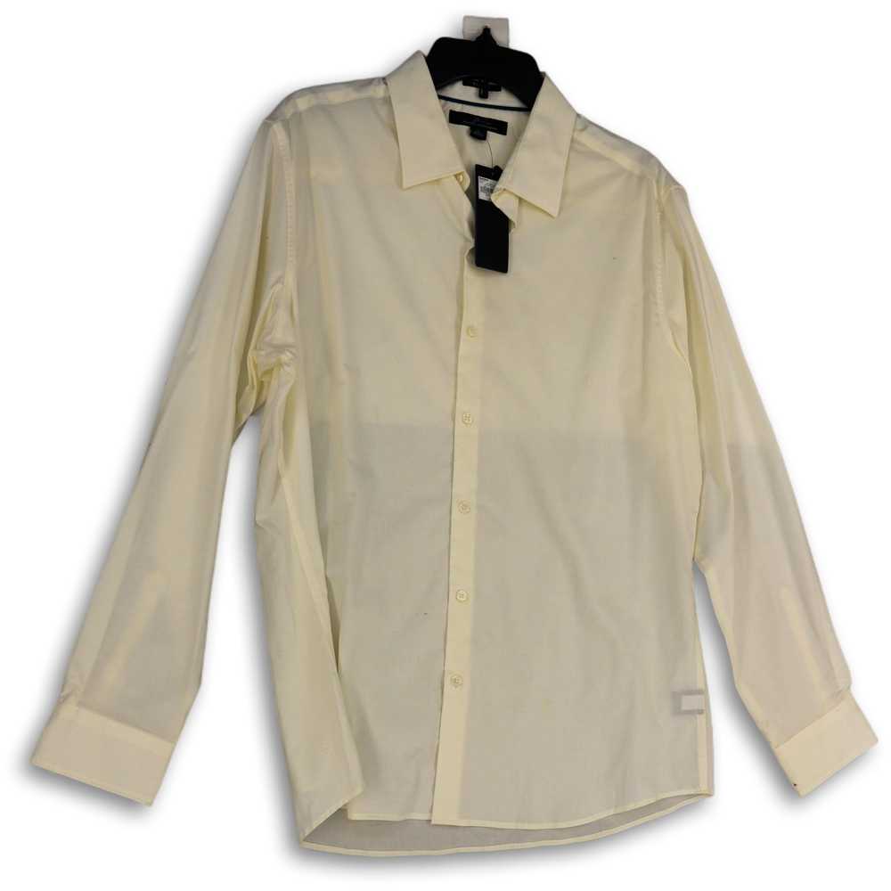 NWT Mens White Long Sleeve Spread Collar Button U… - image 1