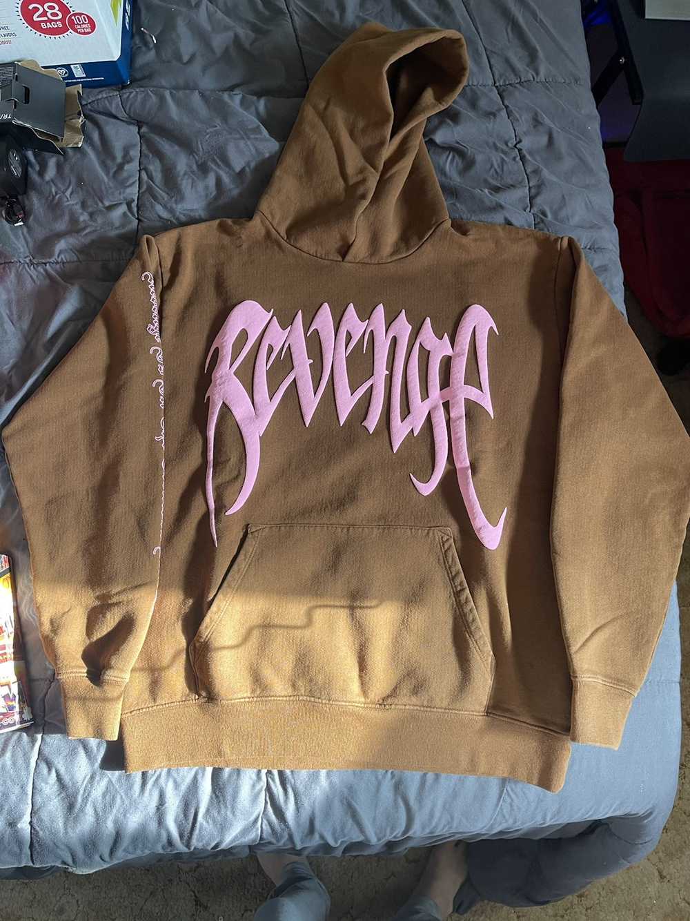 Revenge Revenge Arch Logo Hoodie Brown/Pink - Gem