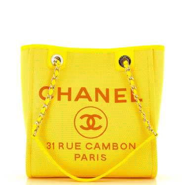 Chanel Mixed Fibers Small Deauville Tote Yellow