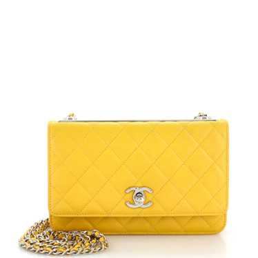 Chanel Red Quilted Lambskin Trendy CC Wallet On Chain (WOC