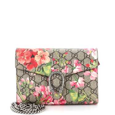 Auth GUCCI GG Blooms Clutch Bag Beige Red PVC Leather Suede w/ Box