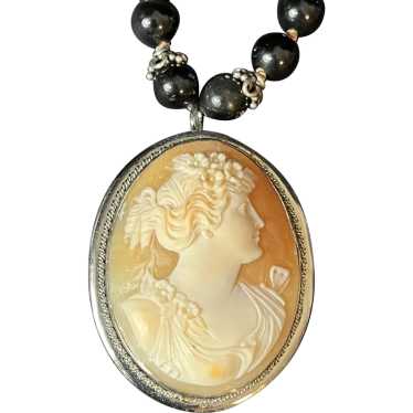 Wonderful Antique Cameo Recycled Black Onyx Beads… - image 1