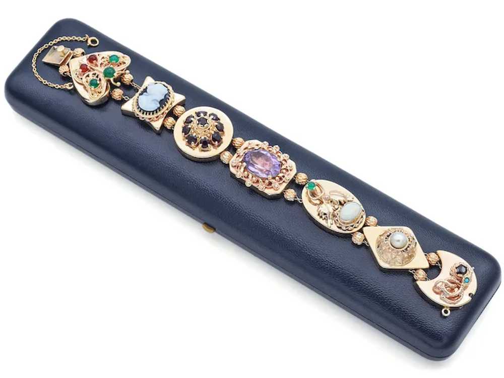 Marcus & Co Multi-Gemstone 14K Yellow Gold Slide … - image 6