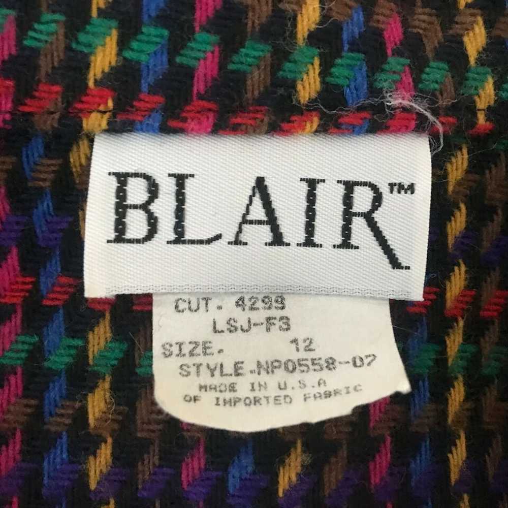 Vintage 80s Blair Rainbow Houndstooth Check Wool … - image 8