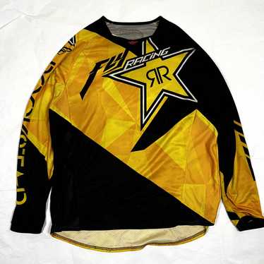 Vintage Fly Racing Motor Cross Yellow Long Sleeve… - image 1