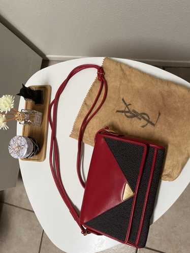 Yves Saint Laurent, Bags, Authentic Ysl Uptown Pouch Medium Opyum Red