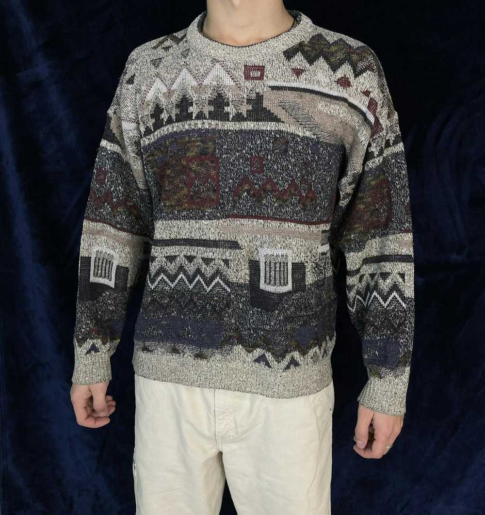 Coloured Cable Knit Sweater × Very Rare × Vintage… - image 2