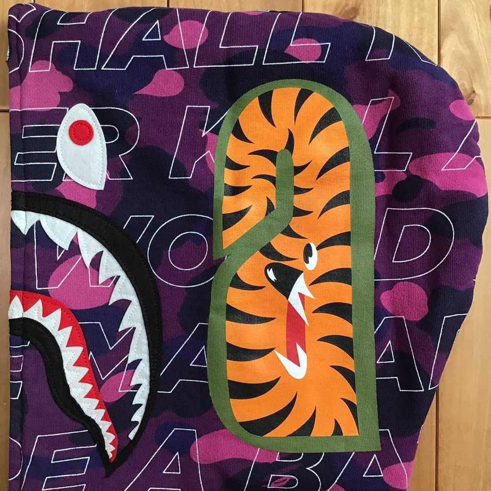 Bape BAPE text color camo shark full zip hoodie p… - image 5