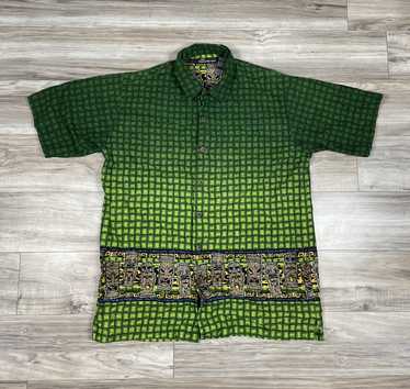 No Boundaries Men's Print Button Front Resort Shirt with Short Sleeves,  Sizes XS-3XL 