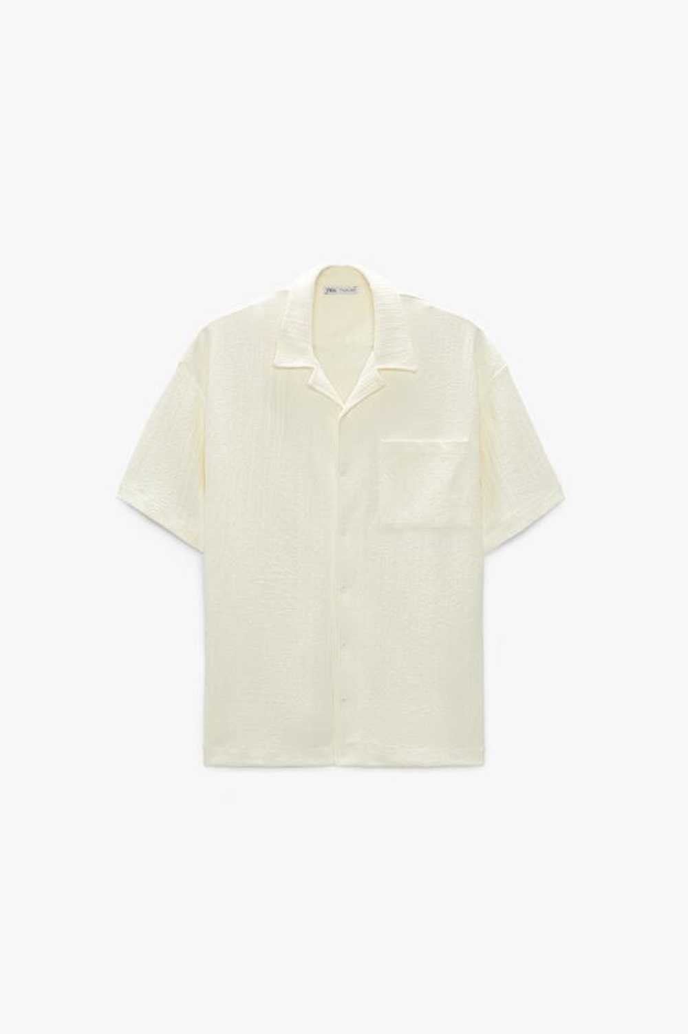 Zara Zara Rustic Textured Shirt Oyster White 0761… - image 1