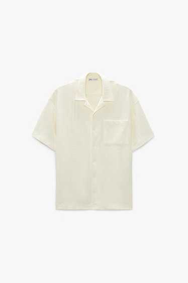 Zara Zara Rustic Textured Shirt Oyster White 0761/
