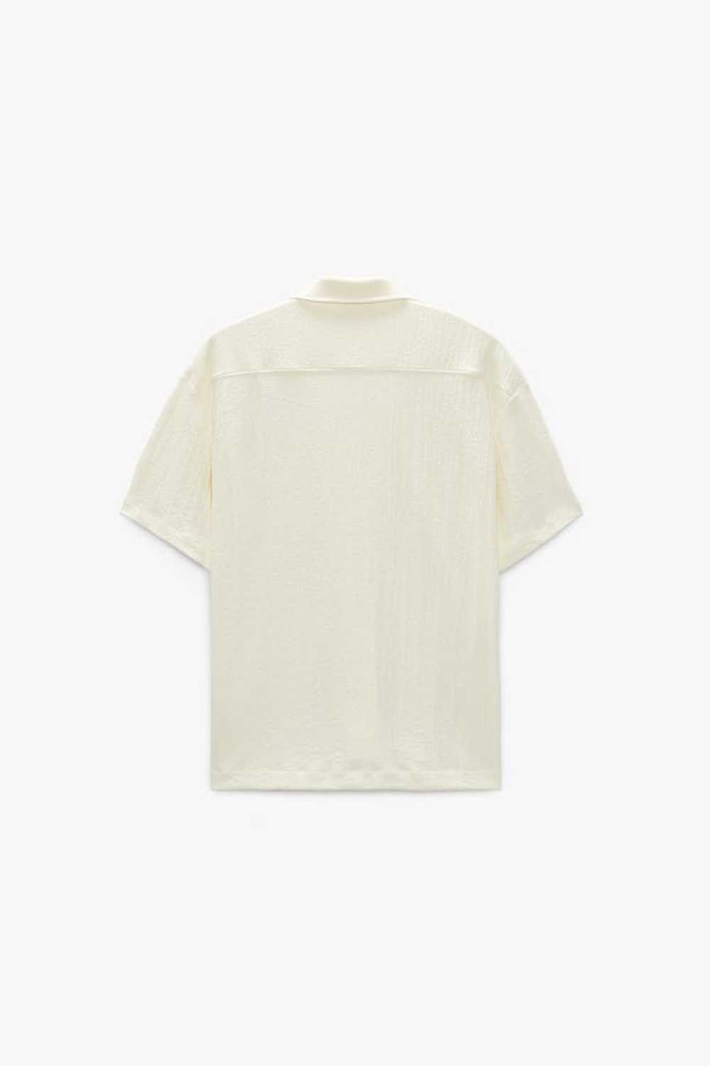 Zara Zara Rustic Textured Shirt Oyster White 0761… - image 2