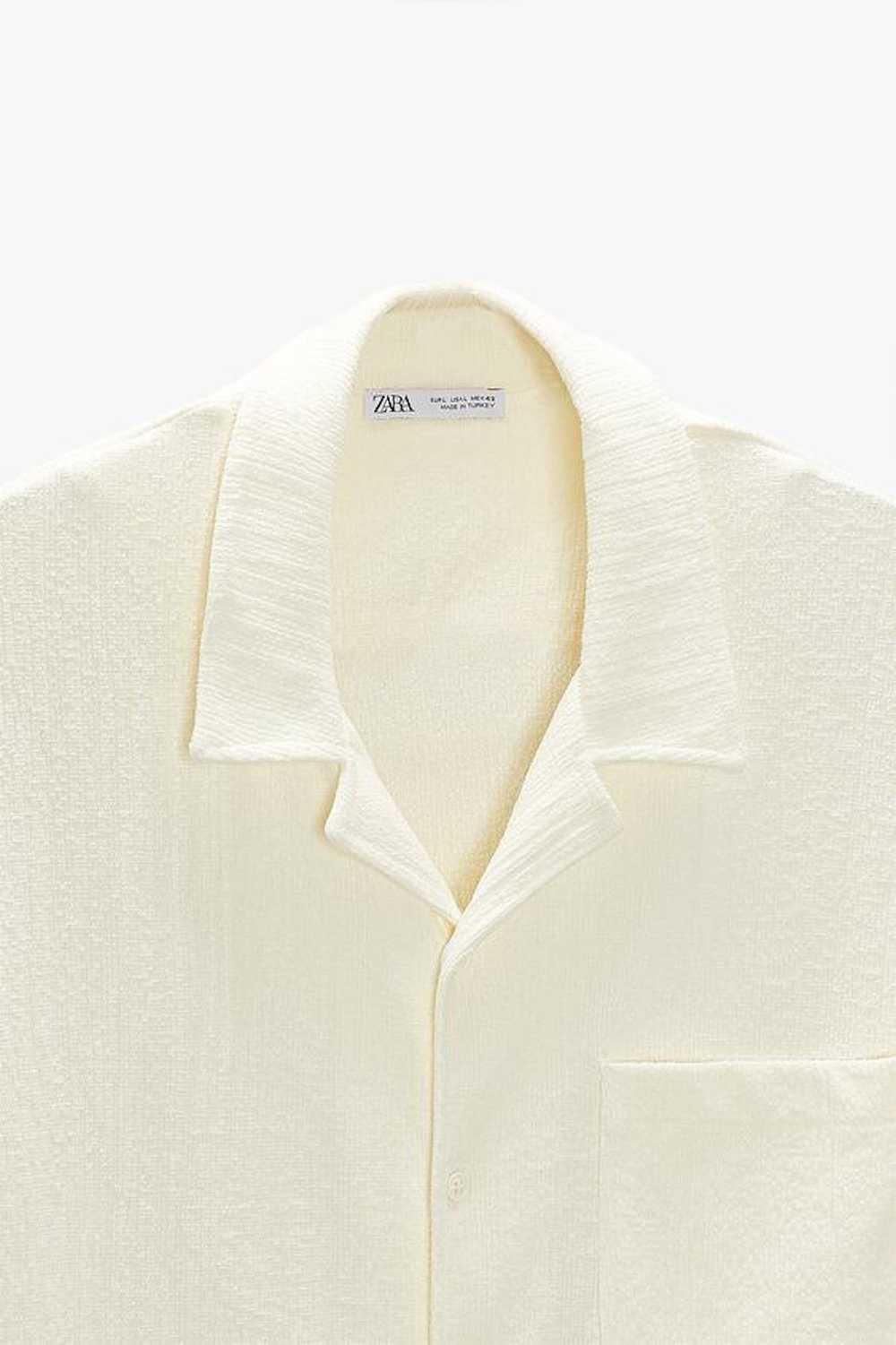 Zara Zara Rustic Textured Shirt Oyster White 0761… - image 3
