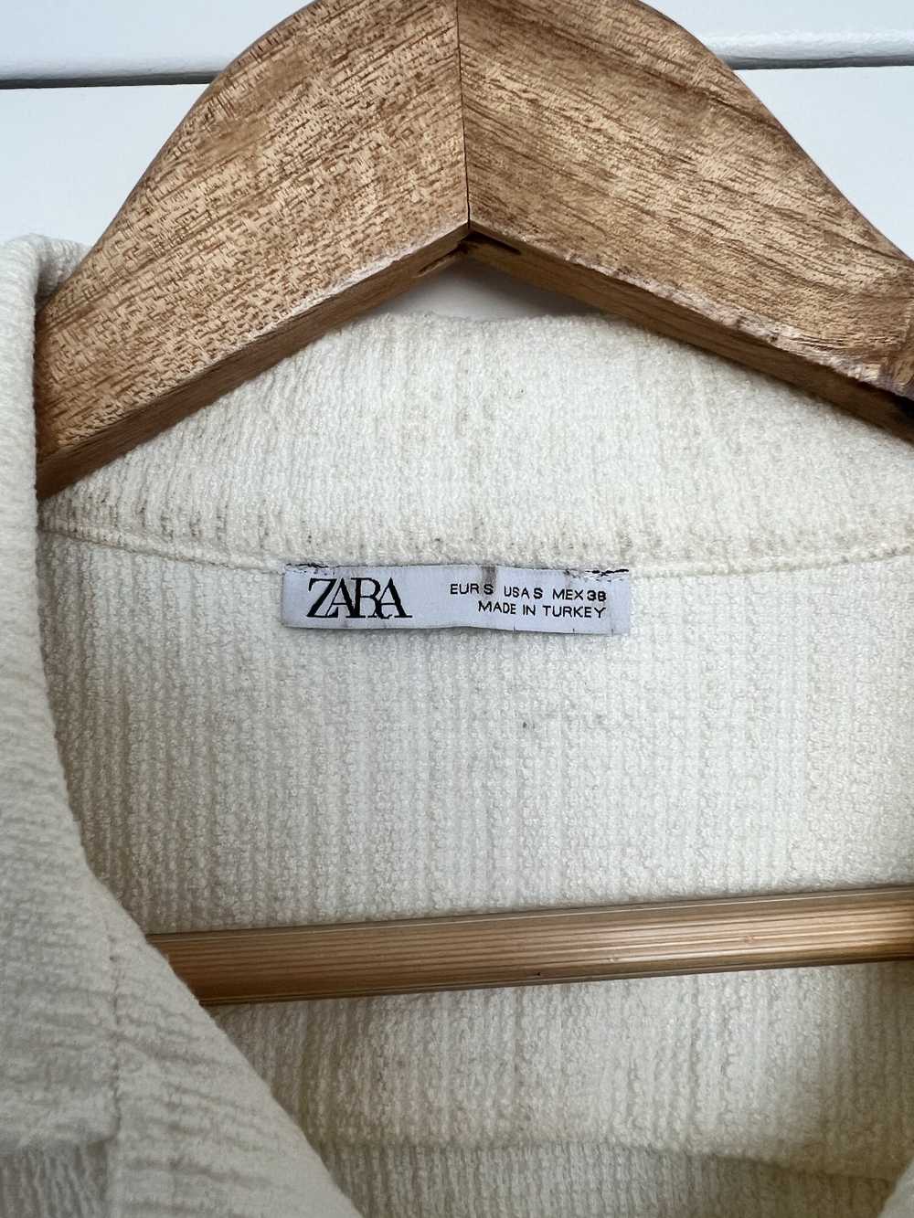 Zara Zara Rustic Textured Shirt Oyster White 0761… - image 5