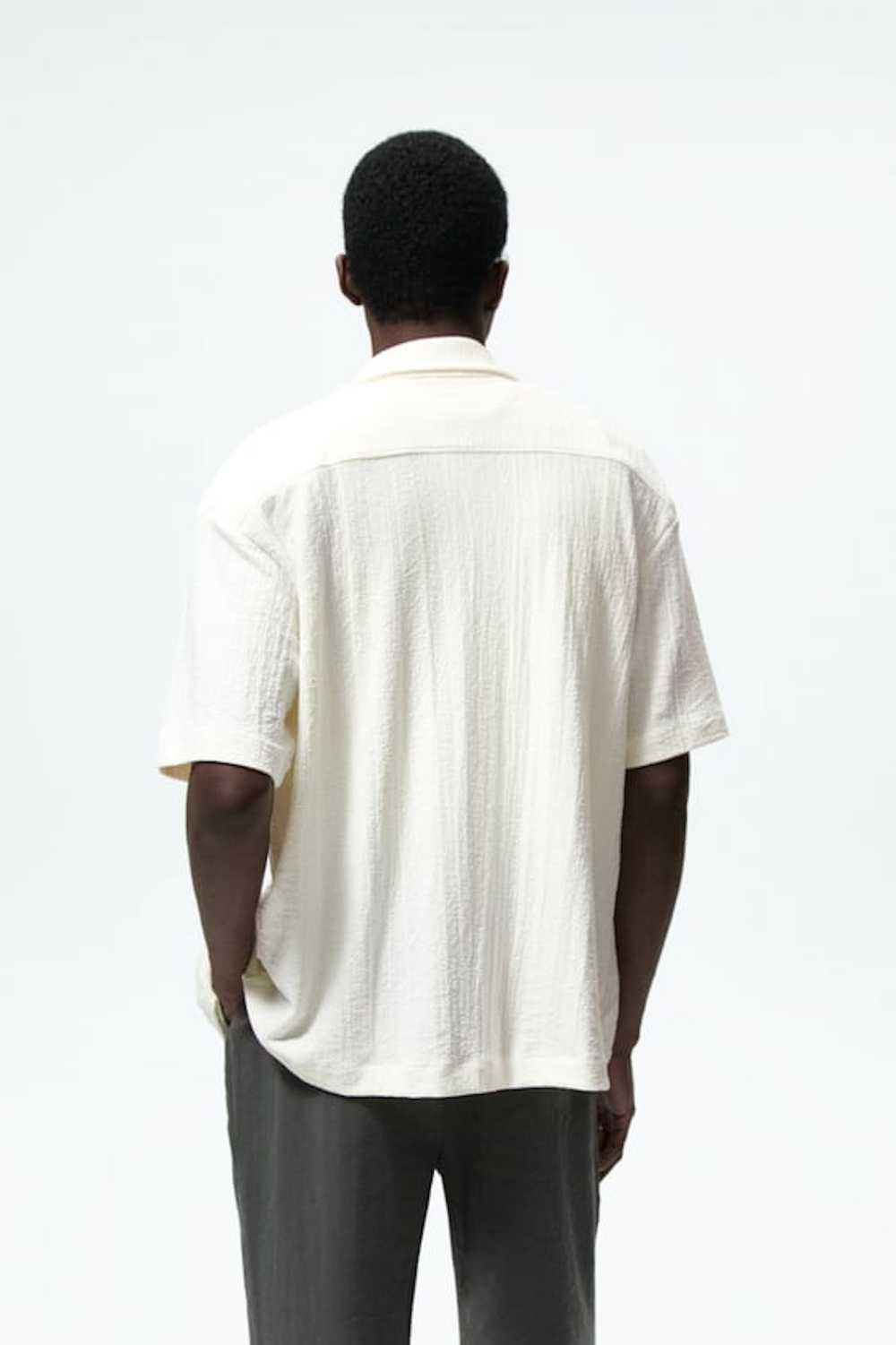 Zara Zara Rustic Textured Shirt Oyster White 0761… - image 8